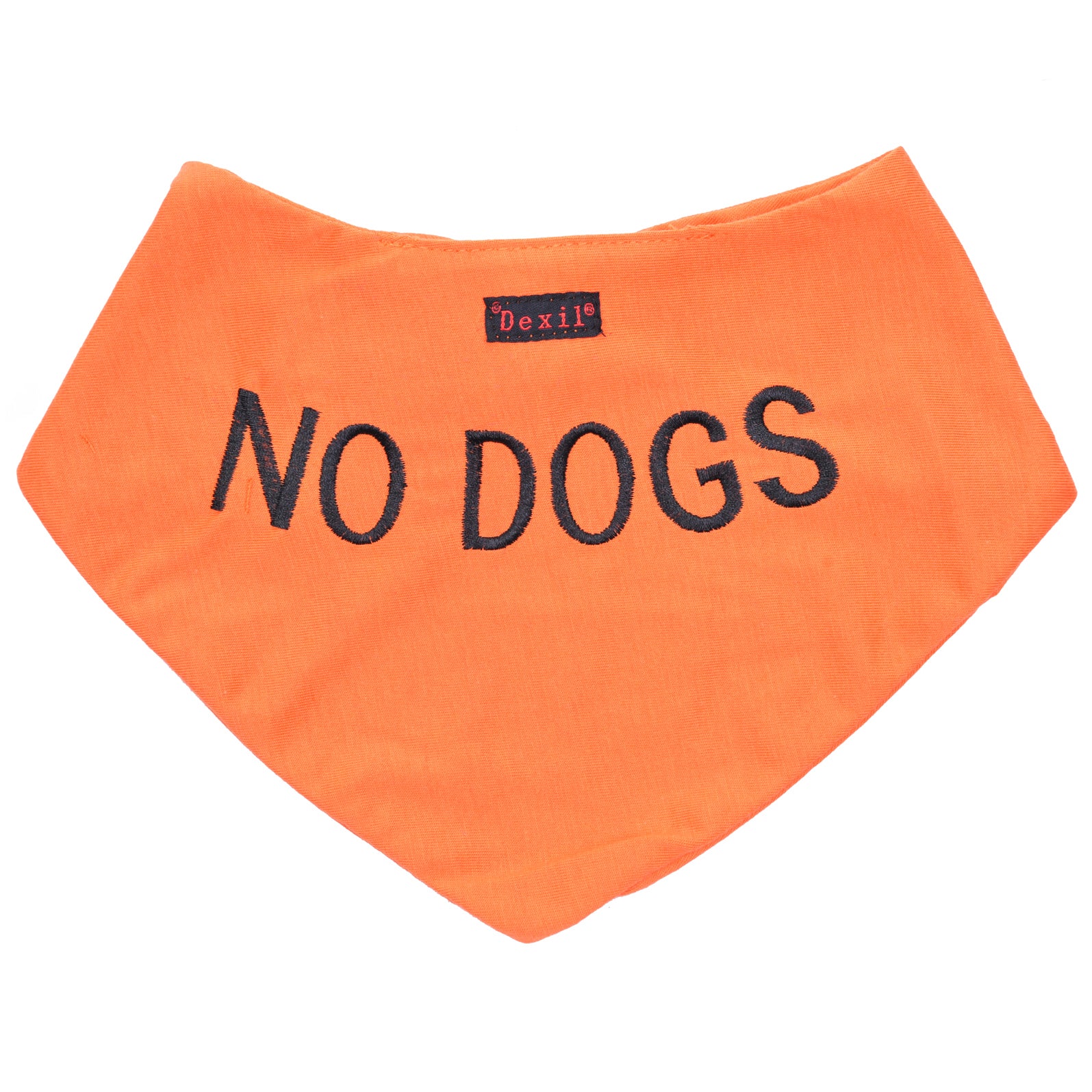 Dexil Friendly Dog Collars orange NO DOGS Dog Bandana