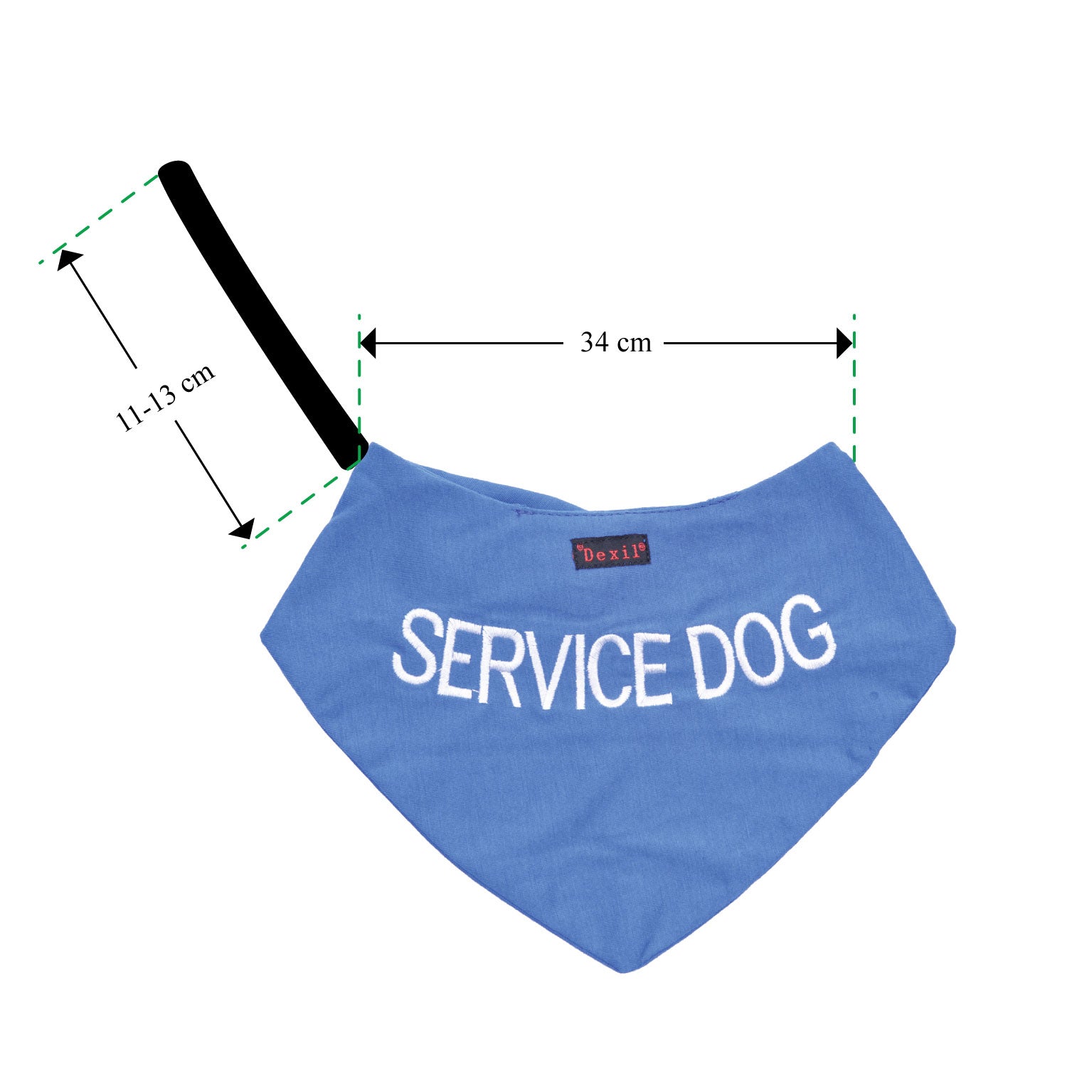 Friendly Dog Collars blue SERVICE DOG Dog Bandana