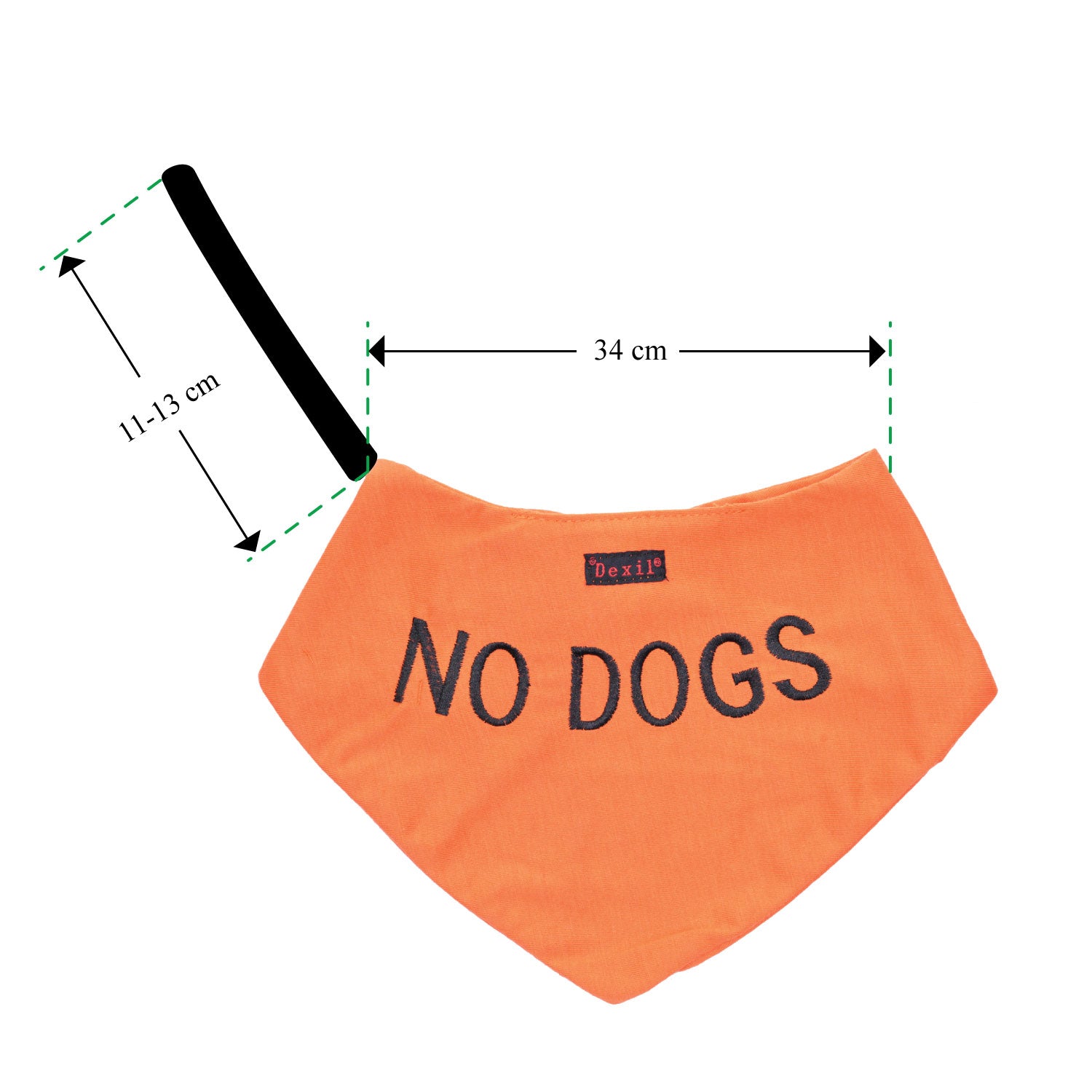 Dexil Friendly Dog Collars orange NO DOGS Dog Bandana