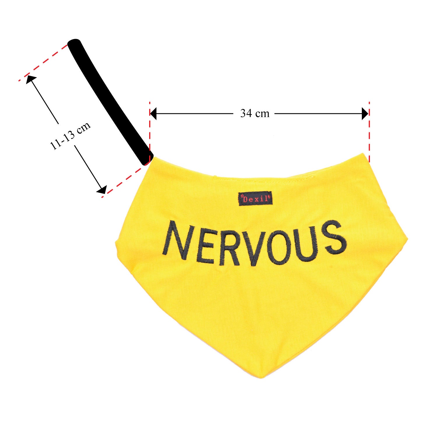 Dexil Friendly Dog Collars yellow NERVOUS Bandana