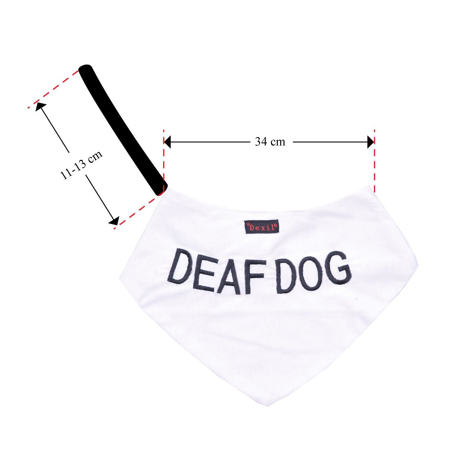 Dexil Friendly Dog Collars DEAF DOG Bandana