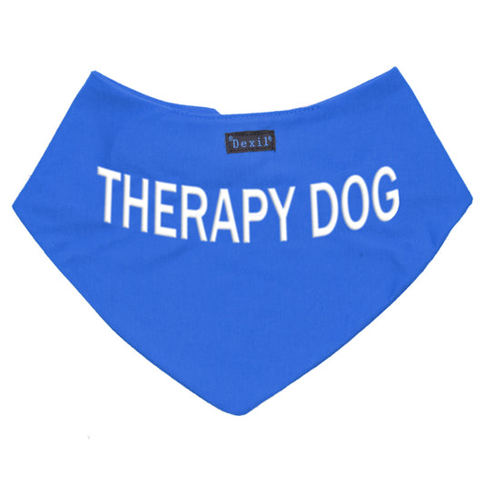 Friendly Dog Collars blue THERAPY DOG Bandana