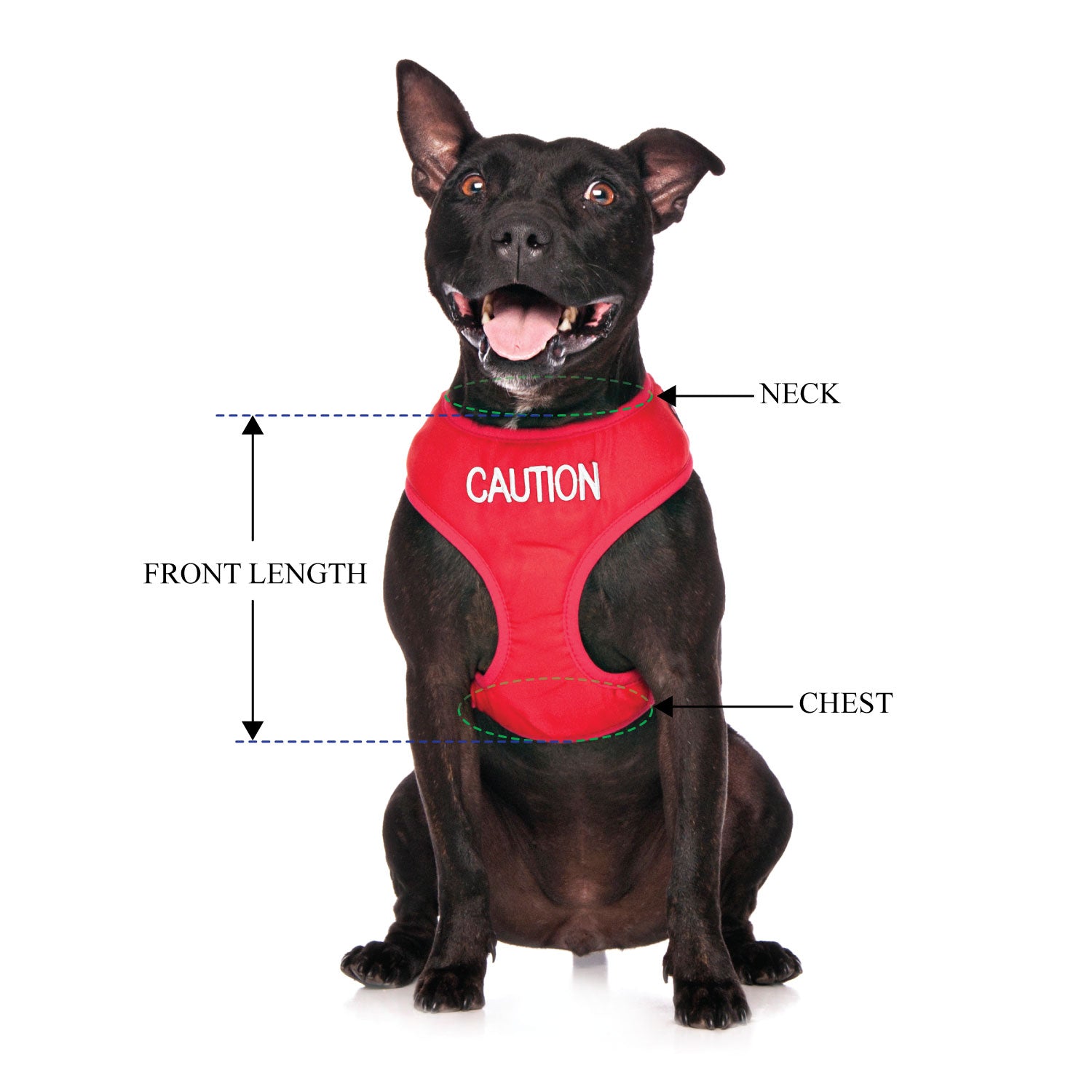 Dexil Friendly Dog Collars Red CAUTION Medium Vest Harness