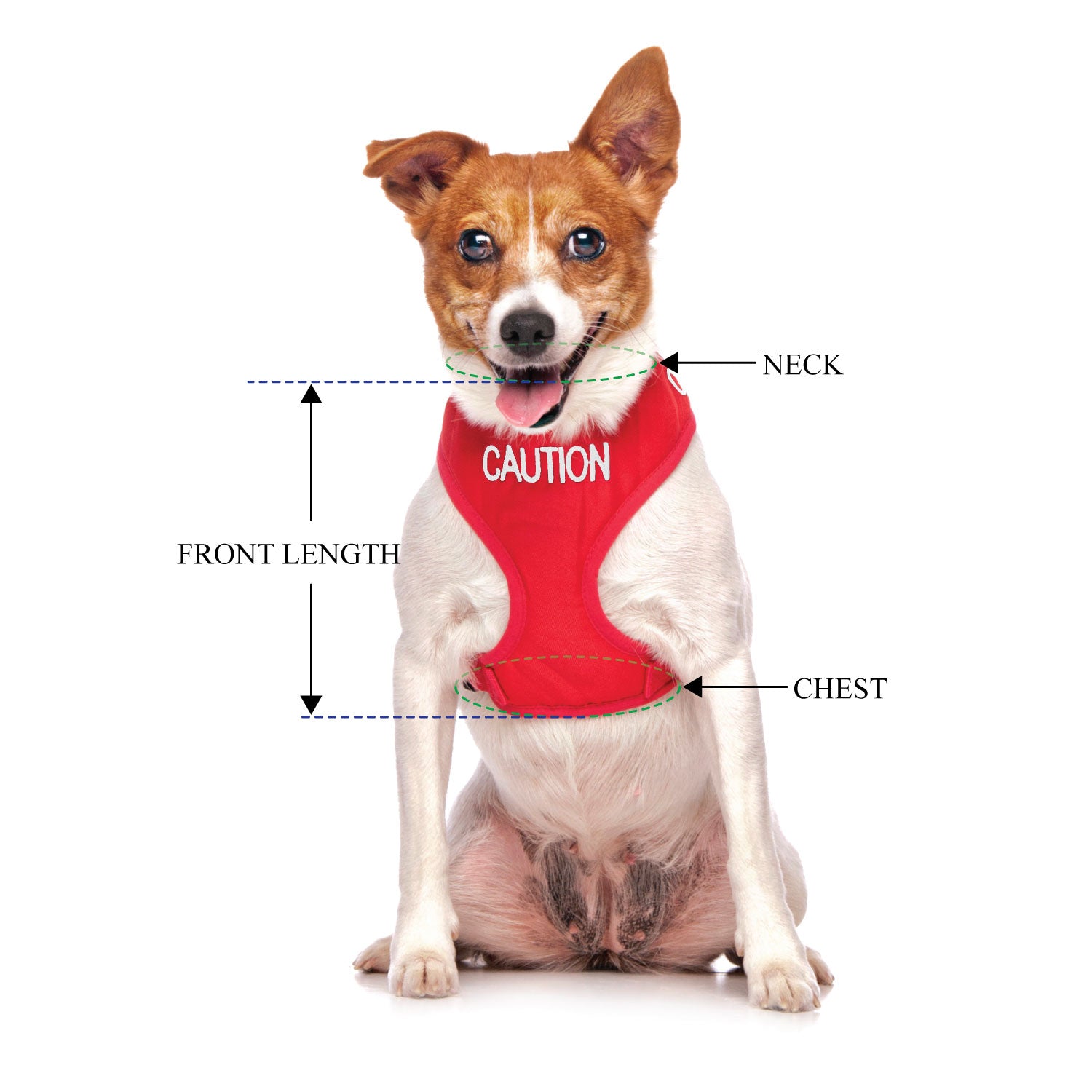 Dexil Friendly Dog Collars Red CAUTION Small Vest Harness