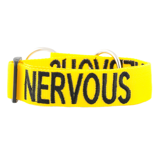 Dexil Friendly Dog Collars Yellow NERVOUS Semi Slip Collar