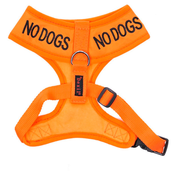 Dexil Friendly Dog Collars orange NO DOGS XS adjustable Vest Harness