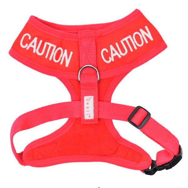 Dexil Friendly Dog Collars Red CAUTION Small Vest Harness