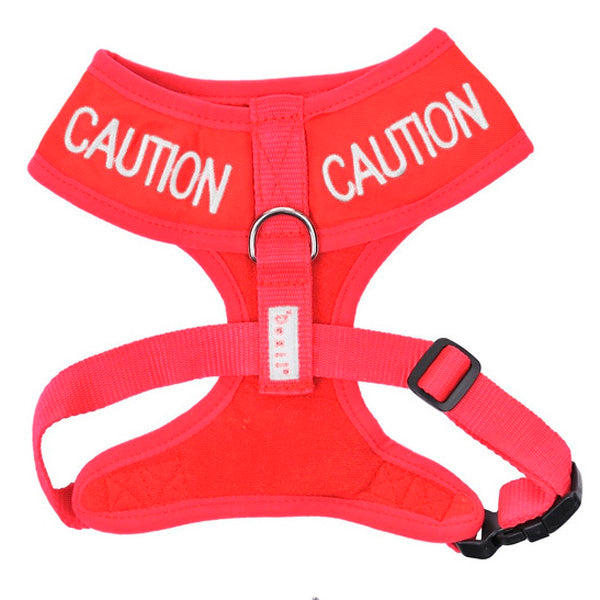 Dexil Friendly Dog Collars Red CAUTION Large Vest Harness