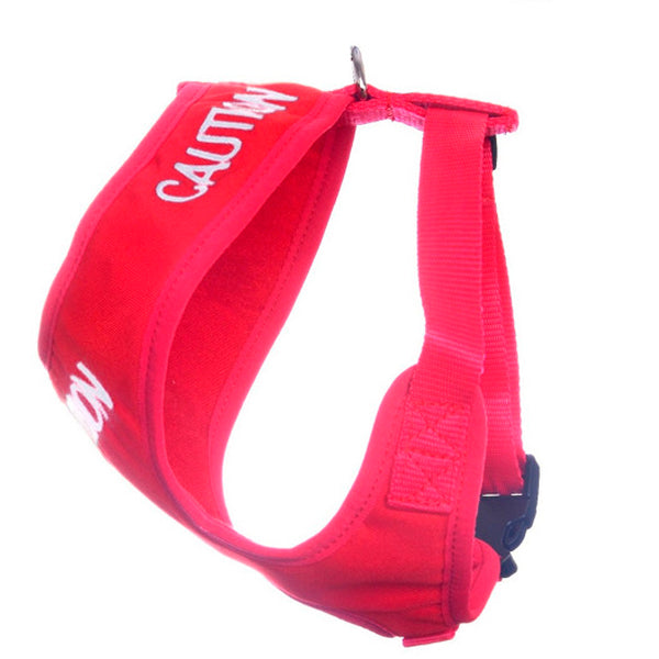 Dexil Friendly Dog Collars Red CAUTION XS adjustable Vest Harness