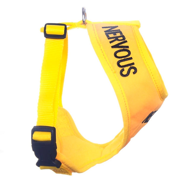 Dexil Friendly Dog Collars Yellow NERVOUS Large adjustable Vest Harness