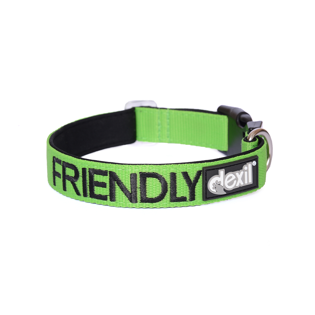 Dexil Friendly Dog Collars Green FRIENDLY Clip Collar