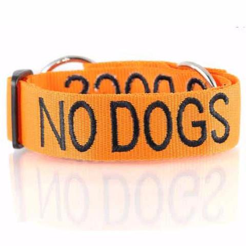 Dexil Friendly Dog Collars orange NO DOGS L/XXL Semi Slip Collar